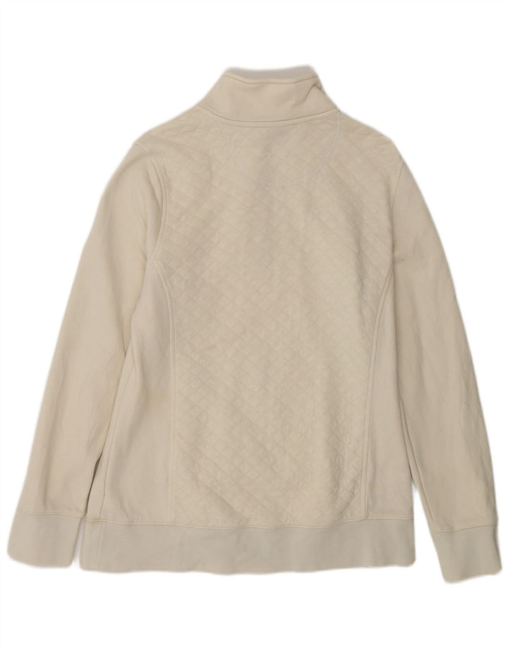 Pulover pentru femei L.L.Bean, cu fermoar supradimensionat, cu gât, UK 10, mic, alb