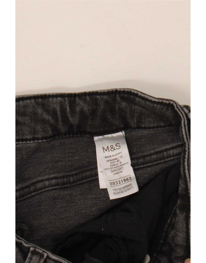 Blugi tăiați pentru femei Marks & Spencer UK 12 Medium W32 L25 Bumbac negru