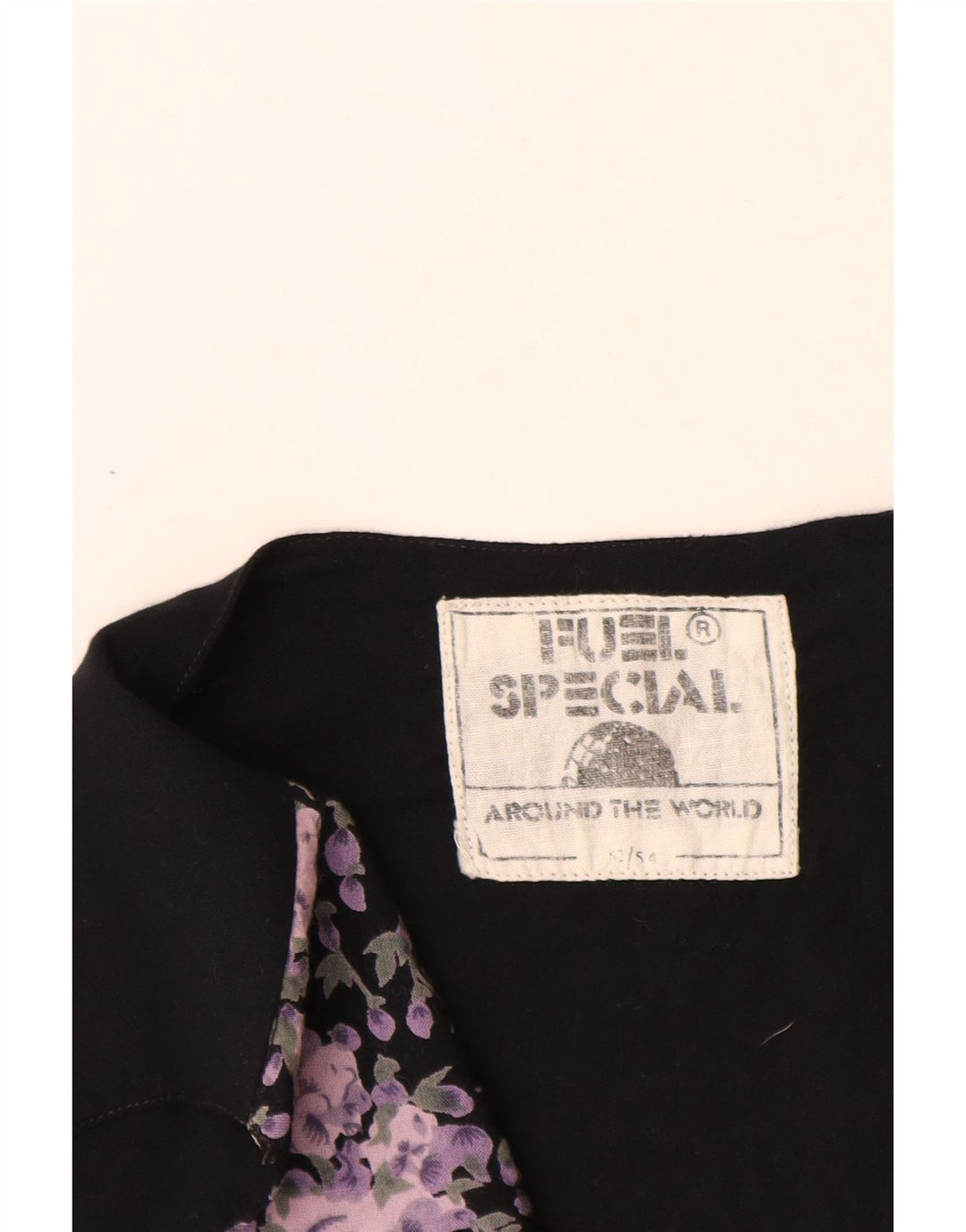 Vestă Bărbați VINTAGE IT 52/54 Mare Neagră Floral Viscoză