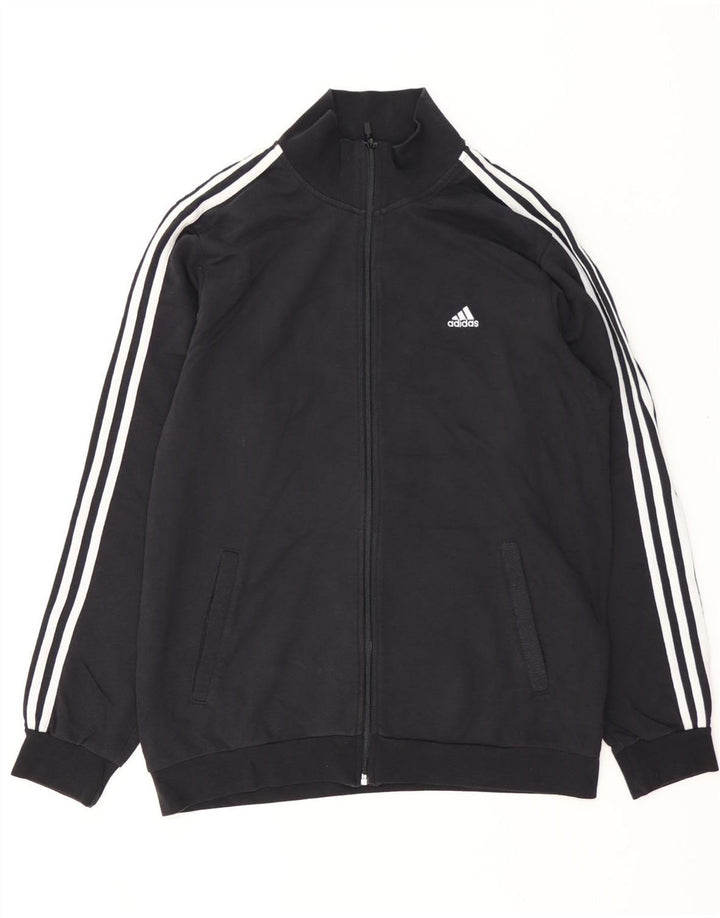 Jachetă de trening pentru bărbați Adidas, bumbac mediu negru