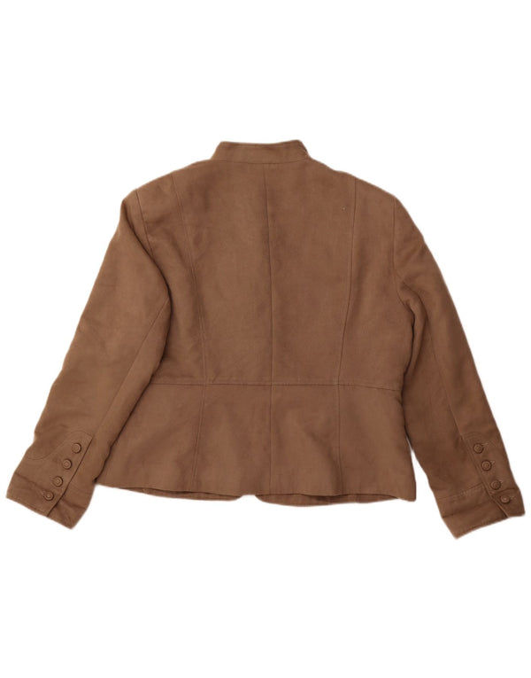 Jachetă pentru femei M&Co, din piele artificială, cu 6 nasturi, UK 20 2XL, bej, poliester