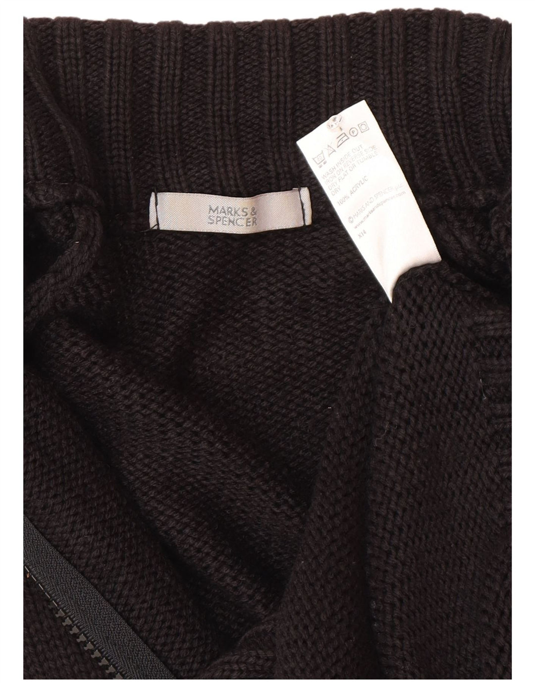 Pulover cardigan pentru femei Marks & Spencer UK 14 Medium Black Acrylic
