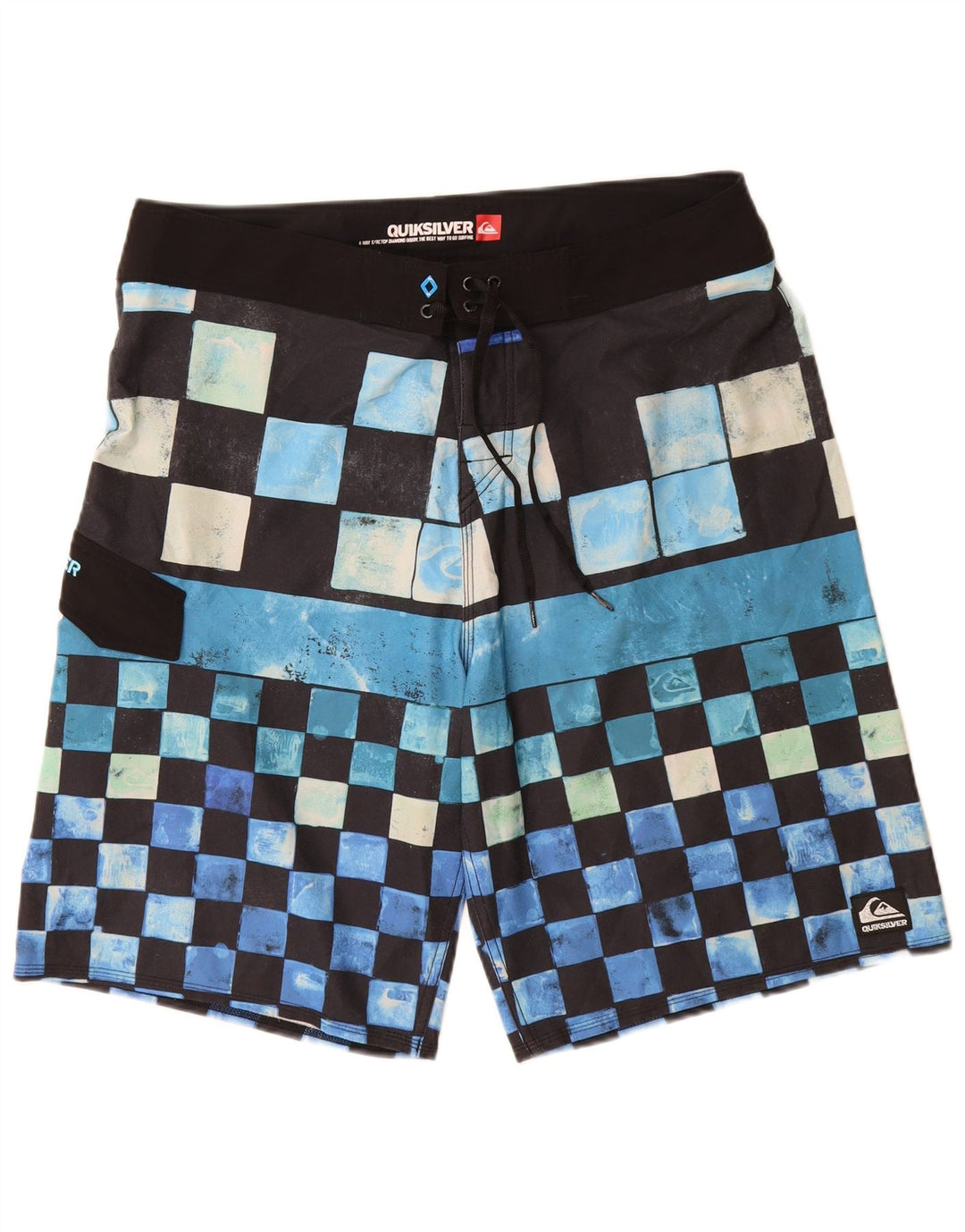 Pantaloni scurți de înot Quiksilver pentru bărbați, mari, albastru, poliester geometric