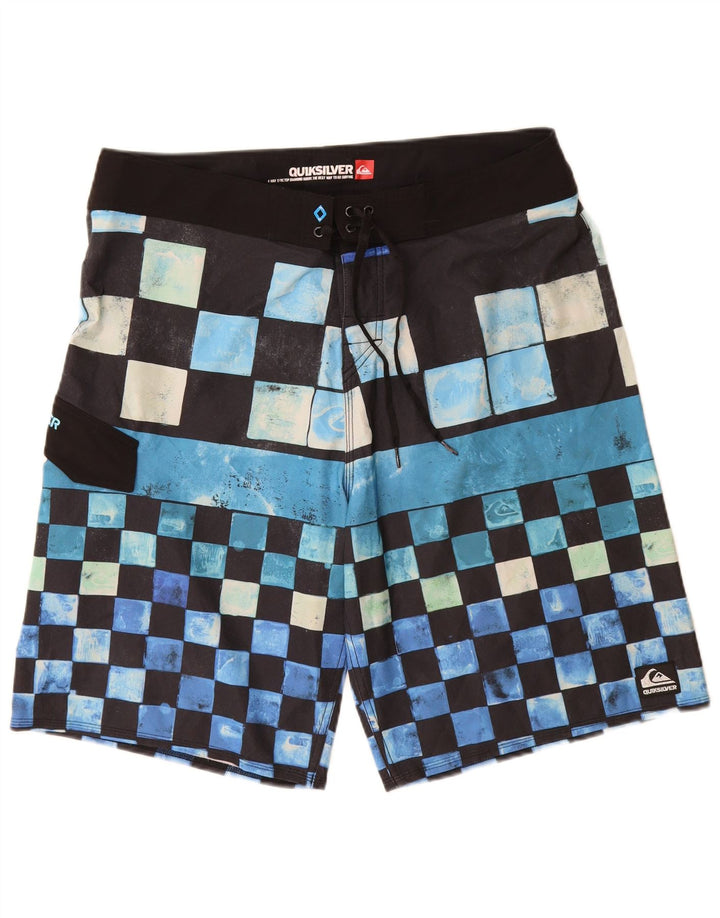 Pantaloni scurți de înot Quiksilver pentru bărbați, mari, albastru, poliester geometric