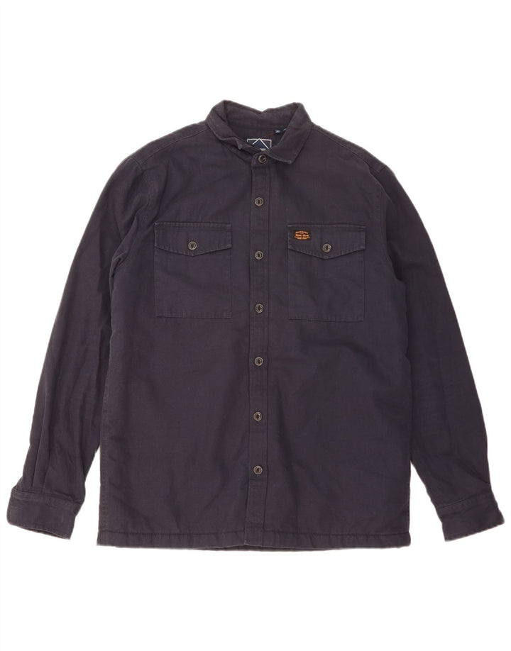 Cămașă Sherpa Lumberjack Superdry pentru bărbați, bumbac mediu albastru bleumarin