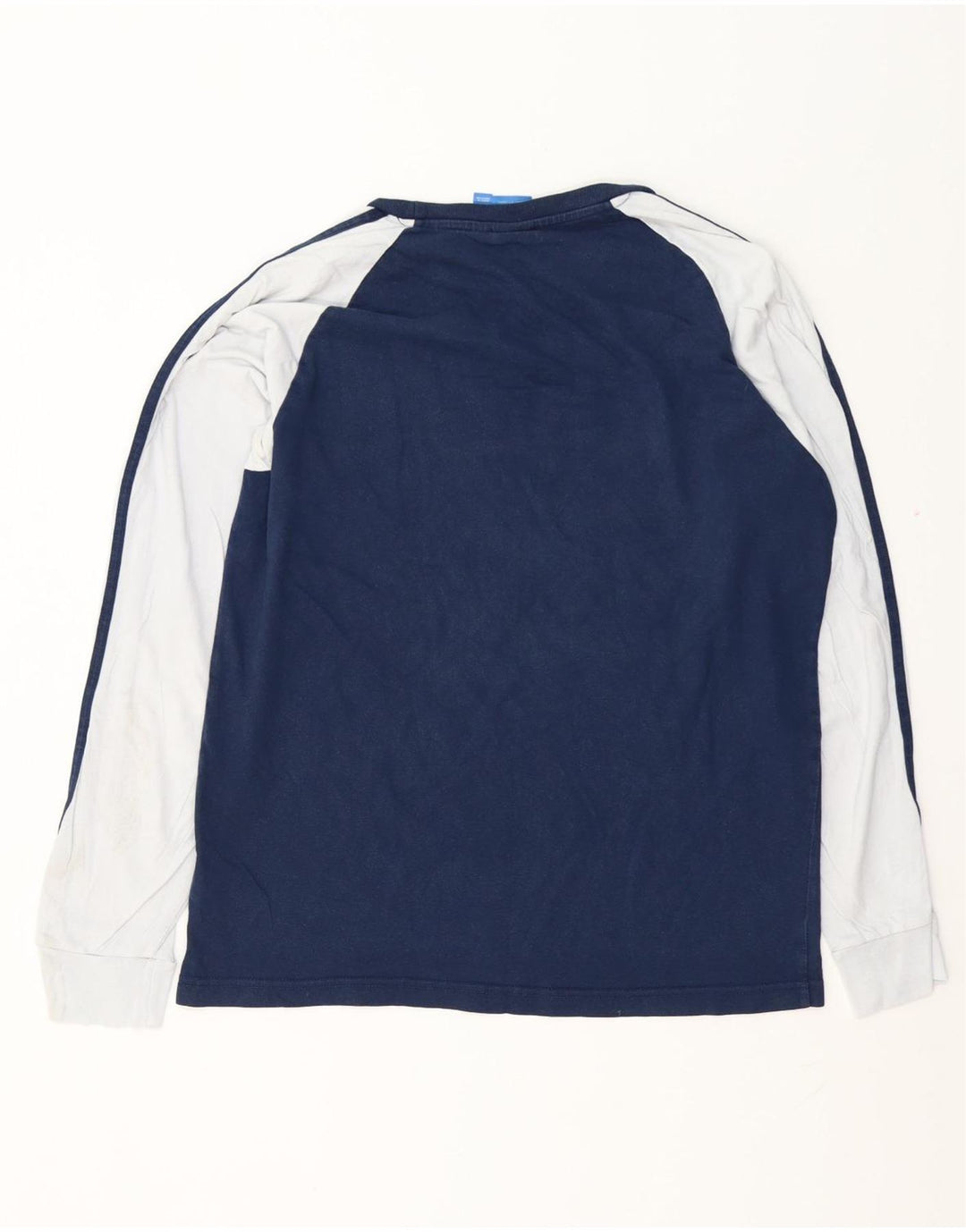 Top grafic pentru bărbați ADIDAS cu mânecă lungă, mare, albastru bleumarin, bumbac color bloc