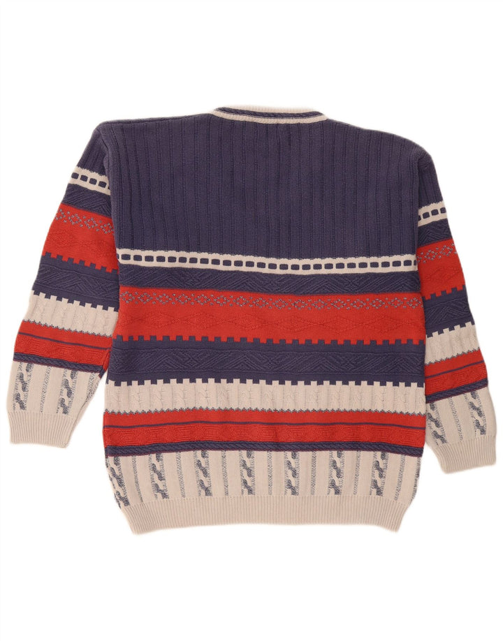 Pulover vintage pentru bărbați cu decolteu în V, mic de culoare bleumarin
