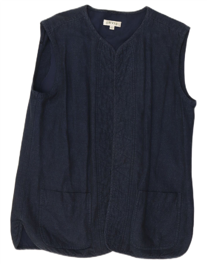 ORVIS Gilet cu paragate deschise pentru femei UK 14 Medium Bluemarin Bumbac