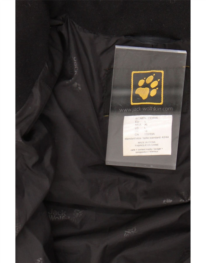 JACK WOLFSKIN Palton căptușit cu glugă pentru femei UK 16 Poliester negru mare