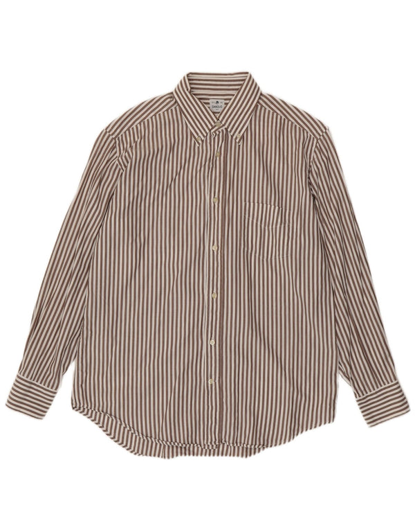 Cămașă pentru bărbați Danolis Mărimea 44 17 1/2 XL Bumbac cu dungi maro