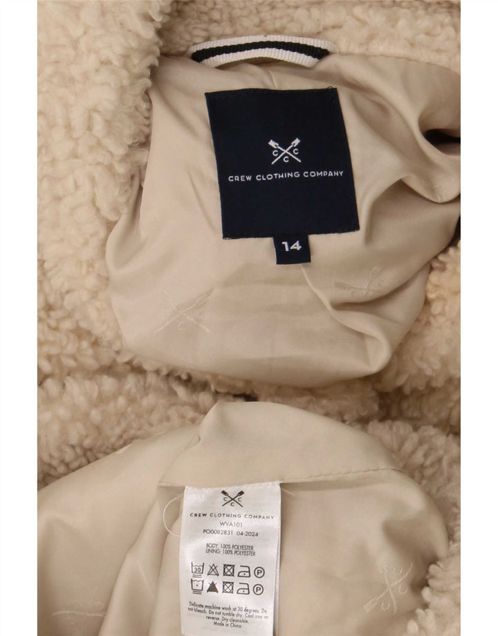 Crew Clothing Jachetă pentru femei Teddy Bear Fleece UK 14, mare, bej, poliester
