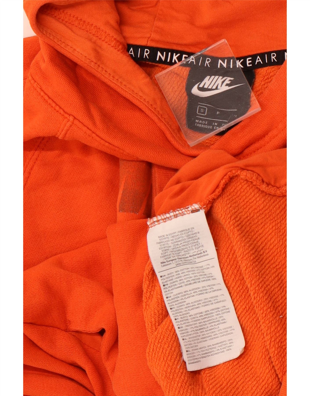 Pulover NIKE pentru damă, cu grafică largi, cu capota, UK 10, portocaliu, color block