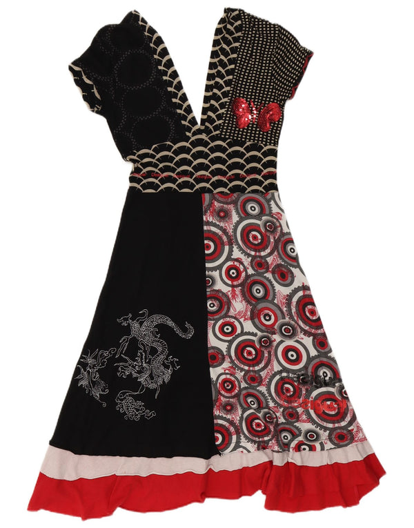 Rochie grafică A-Line Desigual pentru femei UK 10 Small Multicolor Geometric