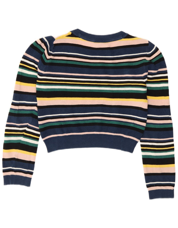 Pulover Topshop pentru damă, cu gât de barcă, UK 12, mediu multicolor, cu dungi