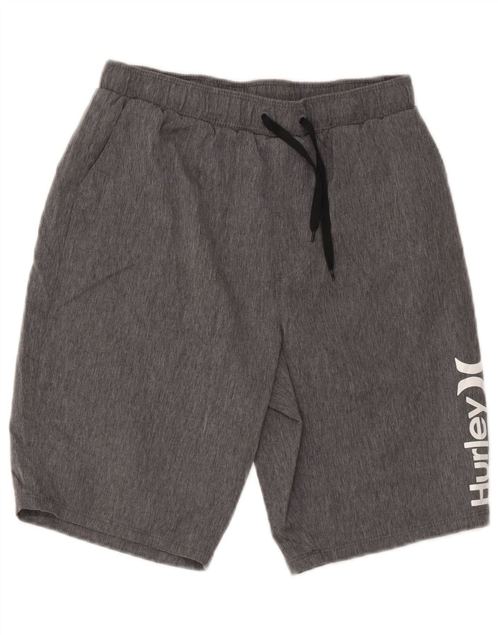 Pantaloni scurți sport grafic pentru băieți Hurley 12-13 ani W28 poliester gri