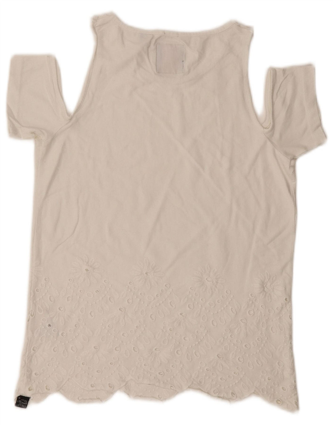 Tricou Superdry Femei Regular Fit Top UK 6 XS Bumbac alb