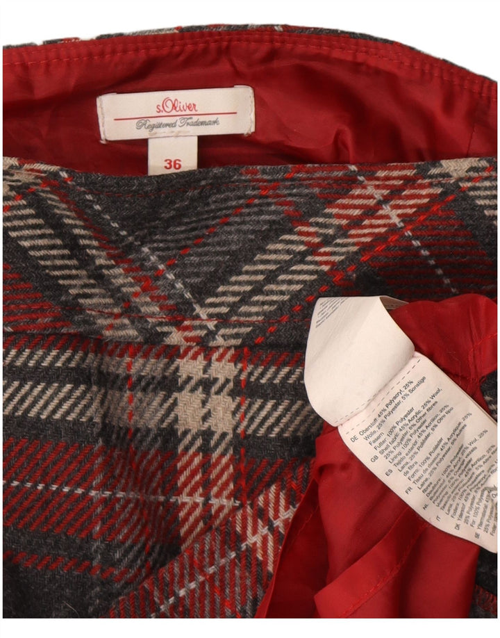 Fusta Mini S.Oliver Femei EU 36 Mica W30 Grey Check Acrylic