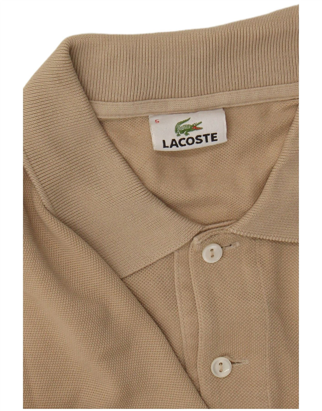 Tricou polo pentru bărbați LACOSTE Mărimea 5 mare, bej, bumbac