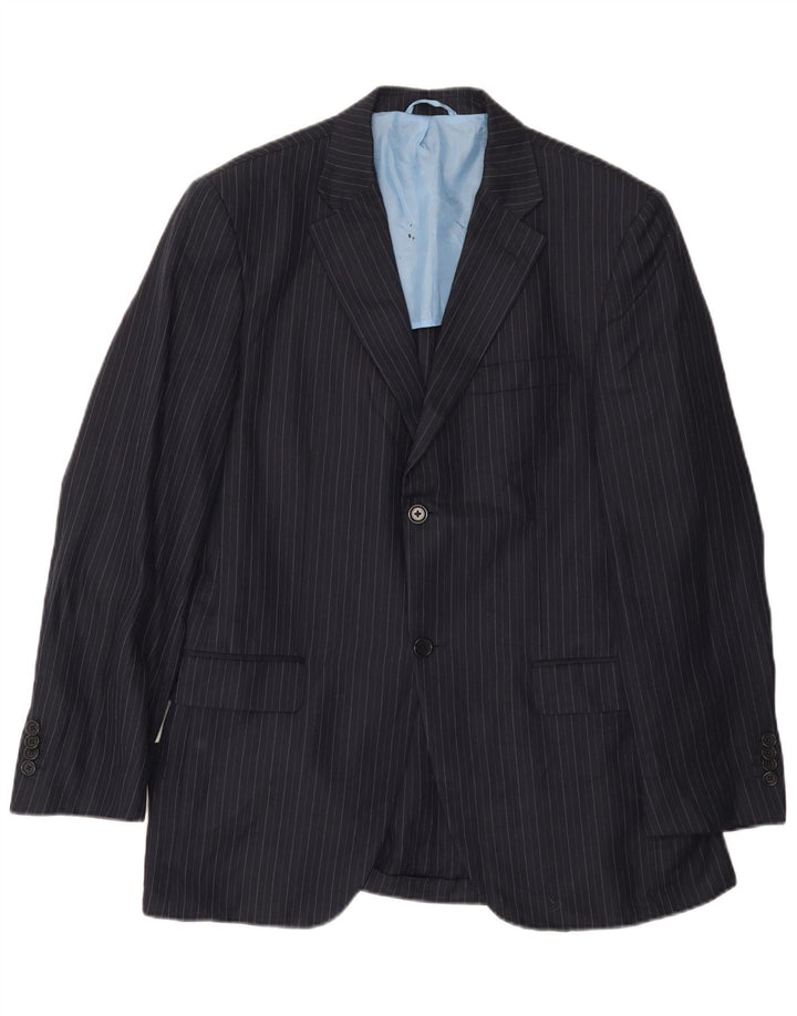 Blazer Massimo Dutti pentru bărbați, cu 2 nasturi, mărimea 50, 2XL, bleumarin, cu dungi