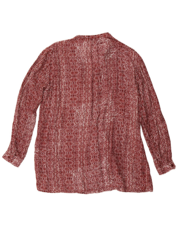 Bluză supradimensionată pentru femei MASSIMO DUTTI Top UK 10 Small Burgundy Geometric