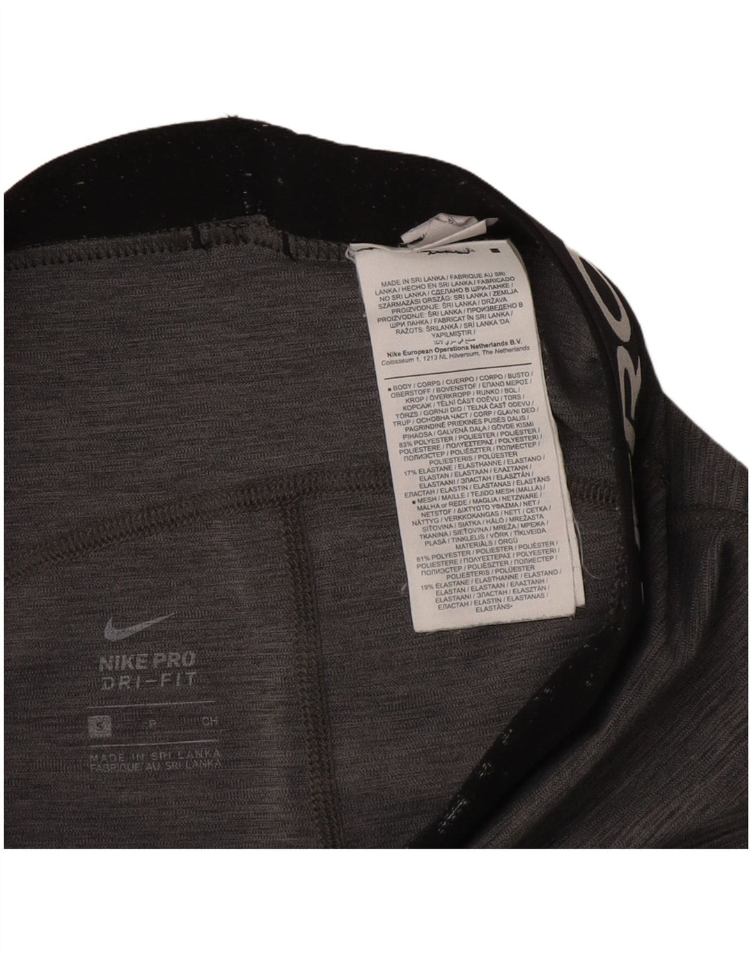 Leggings cu grafică Nike Dri Fit pentru femei UK 10, poliester cu pături gri mici