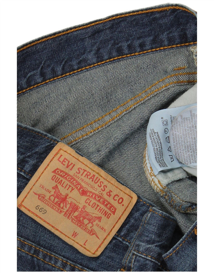 Fusta de blugi Levi's 669 pentru femei W32, bumbac albastru mare