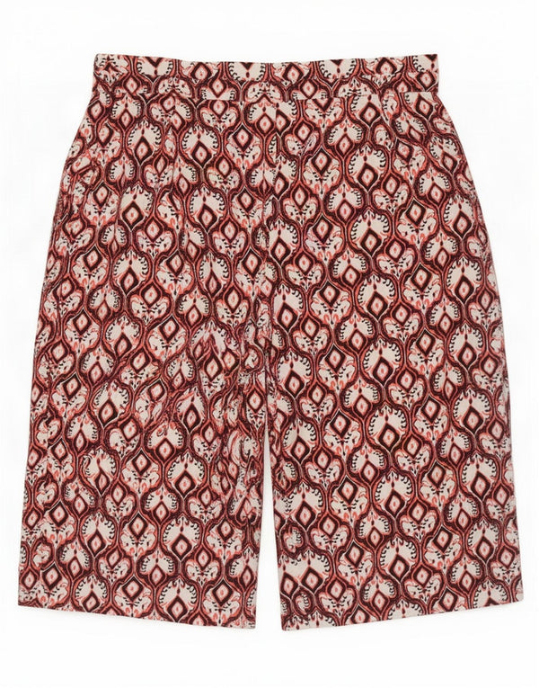 Pantaloni Capri largi pentru femei Marks & Spencer UK 20 2XL W40 Burgundy Ikat