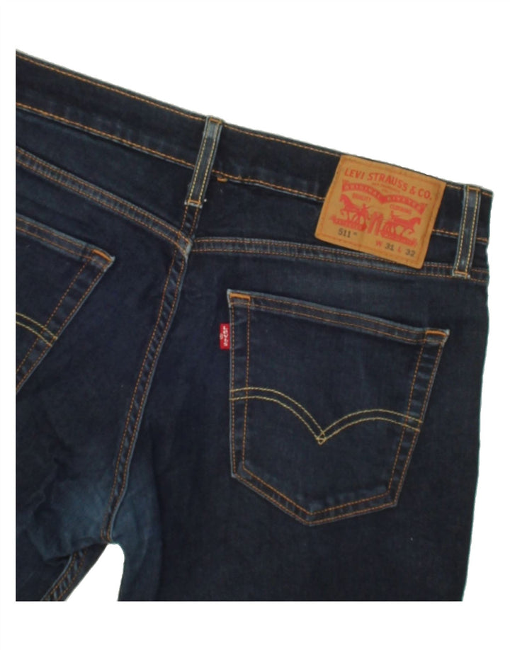 LEVI'S Mens 511 Slim Jeans W31 L27 Navy Blue Cotton | Vintage Levi's | Thrift | Second-Hand Levi's | Used Clothing | Messina Hembry 