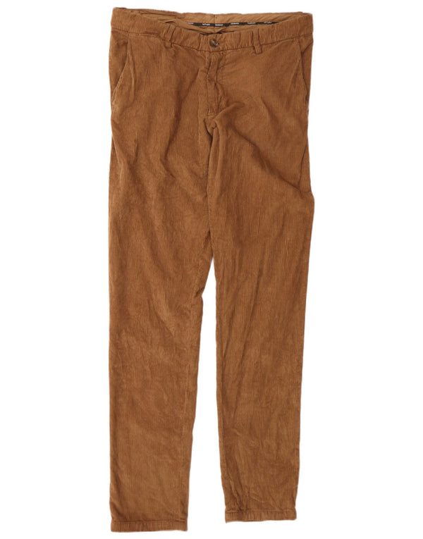 Trussardi Pantaloni subțiri din velur pentru bărbați IT 50 Large W38 L34 Maro Bumbac