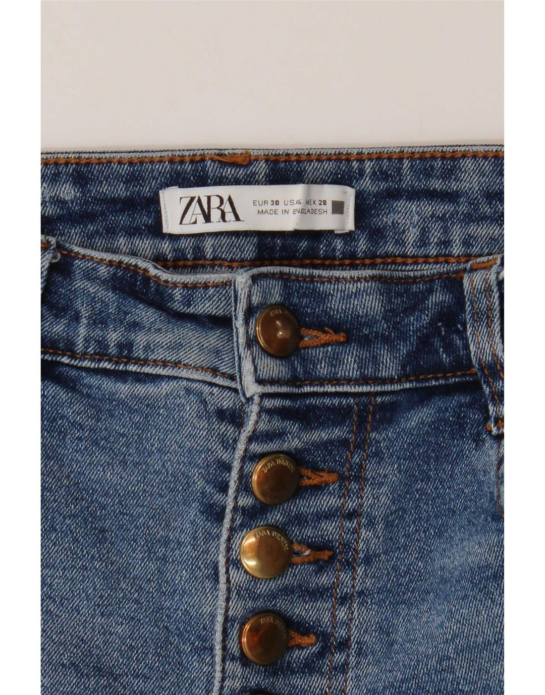 Blugi Zara Femei Bootcut EU 38 Mici W28 L25 Bumbac Albastru