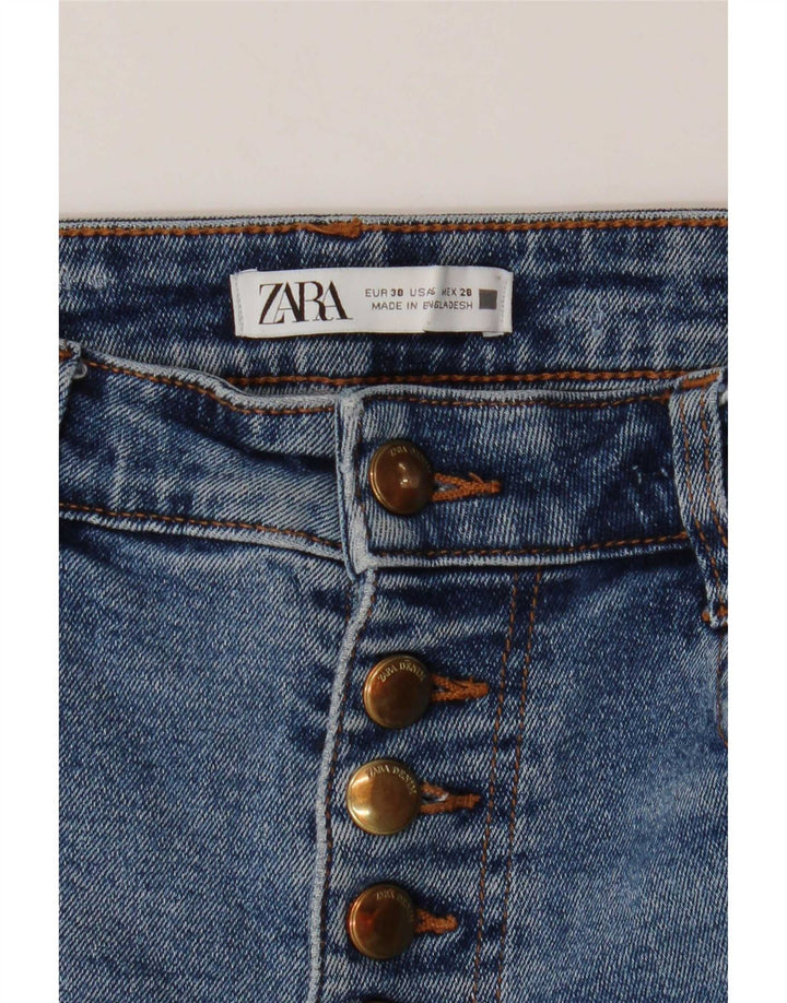Blugi Zara Femei Bootcut EU 38 Mici W28 L25 Bumbac Albastru