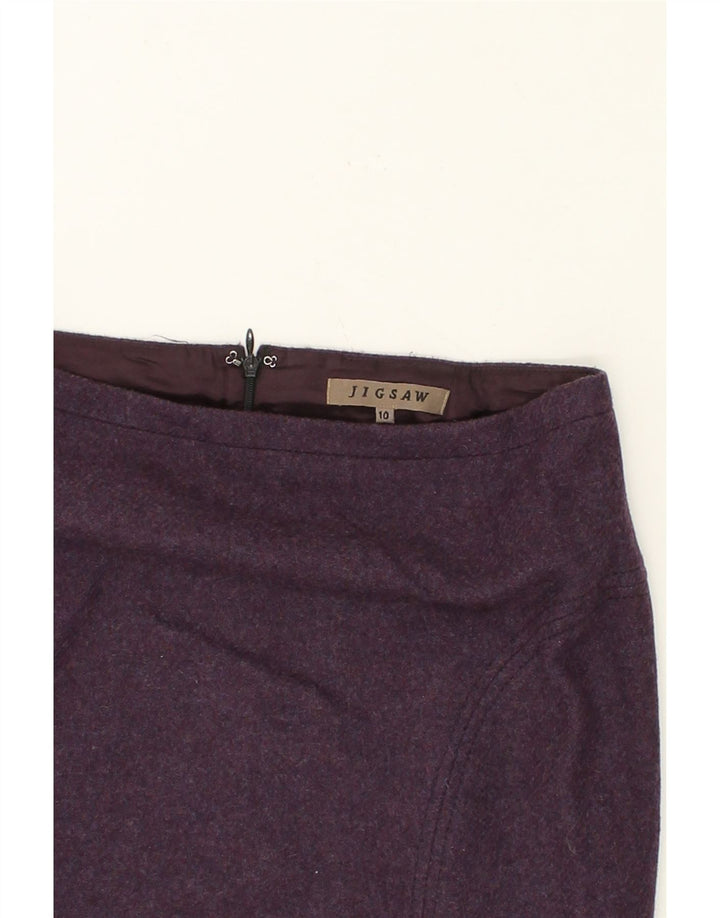 JIGSAW Womens Pencil Skirt US 10 Large W30 Purple Wool Vintage Jigsaw and Second-Hand Jigsaw from Messina Hembry 