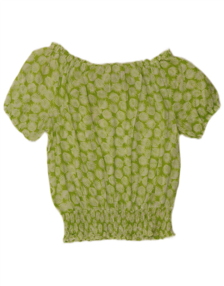 MICHAEL KORS Top pentru femei supradimensionat cu umeri, UK 10, mic, verde, floral
