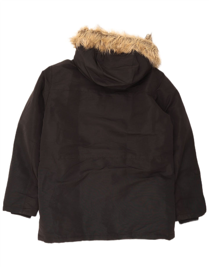 Jack & Jones Jachetă Parka cu glugă pentru bărbați UK 40 Poliester negru mare