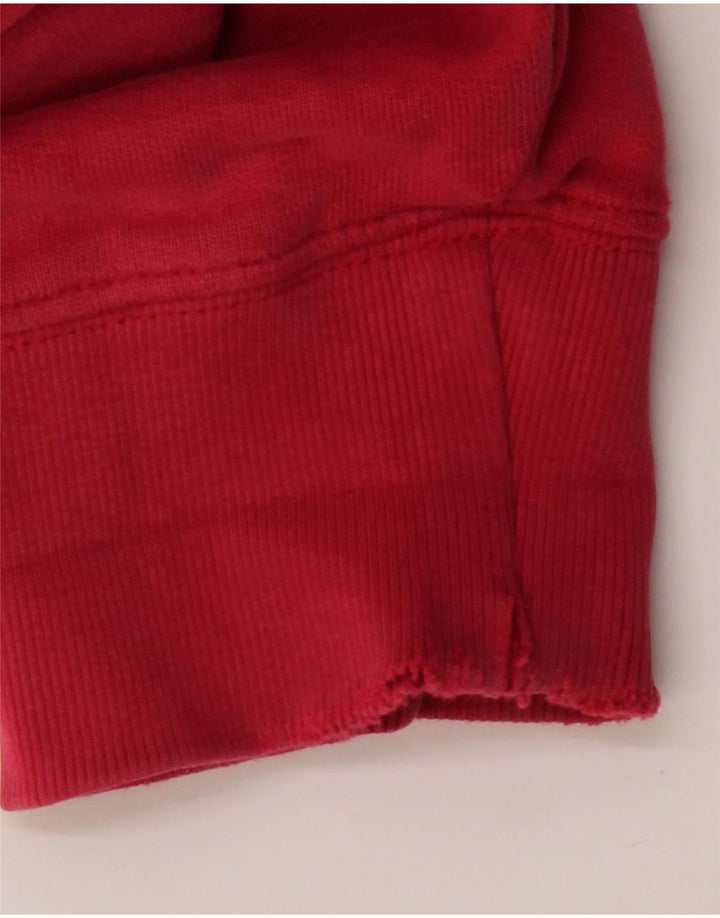 VINTAGE Pulover cu glugă grafic pentru bărbați, bumbac roșu mediu