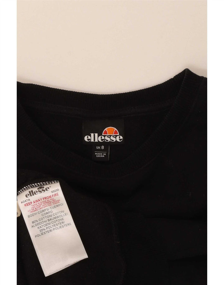 Pulover supradimensionat cu grafic pentru femei Ellesse UK 8 Bumbac negru mic