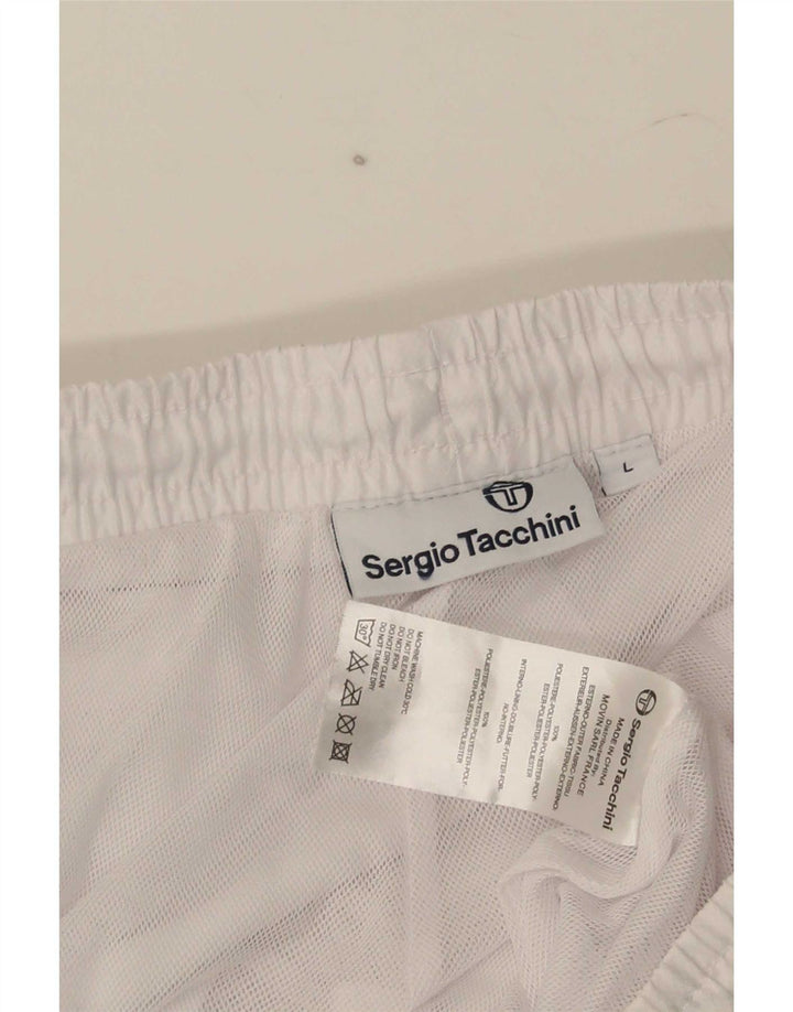 Sergio Tacchini Pantaloni de trening pentru bărbați Pantaloni de jogging Mari Poliester alb