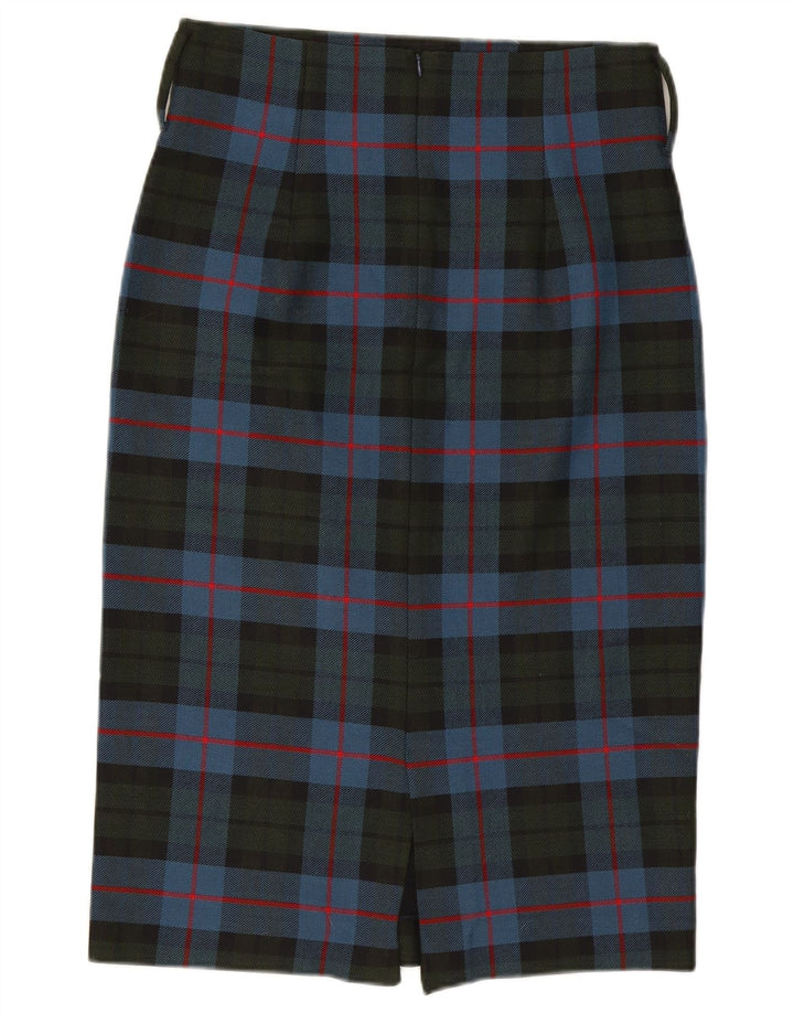 Fusta Creion Midi pentru Damă Zara Mare W32 Poliester în carouri albastre