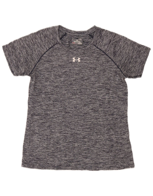 Tricou Under Armour pentru bărbați Heat Gear Top mic, gri, poliester pătat