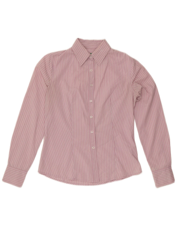 Cămașă Benetton pentru femei UK 14 Medium Pink Pinstripe Bumbac