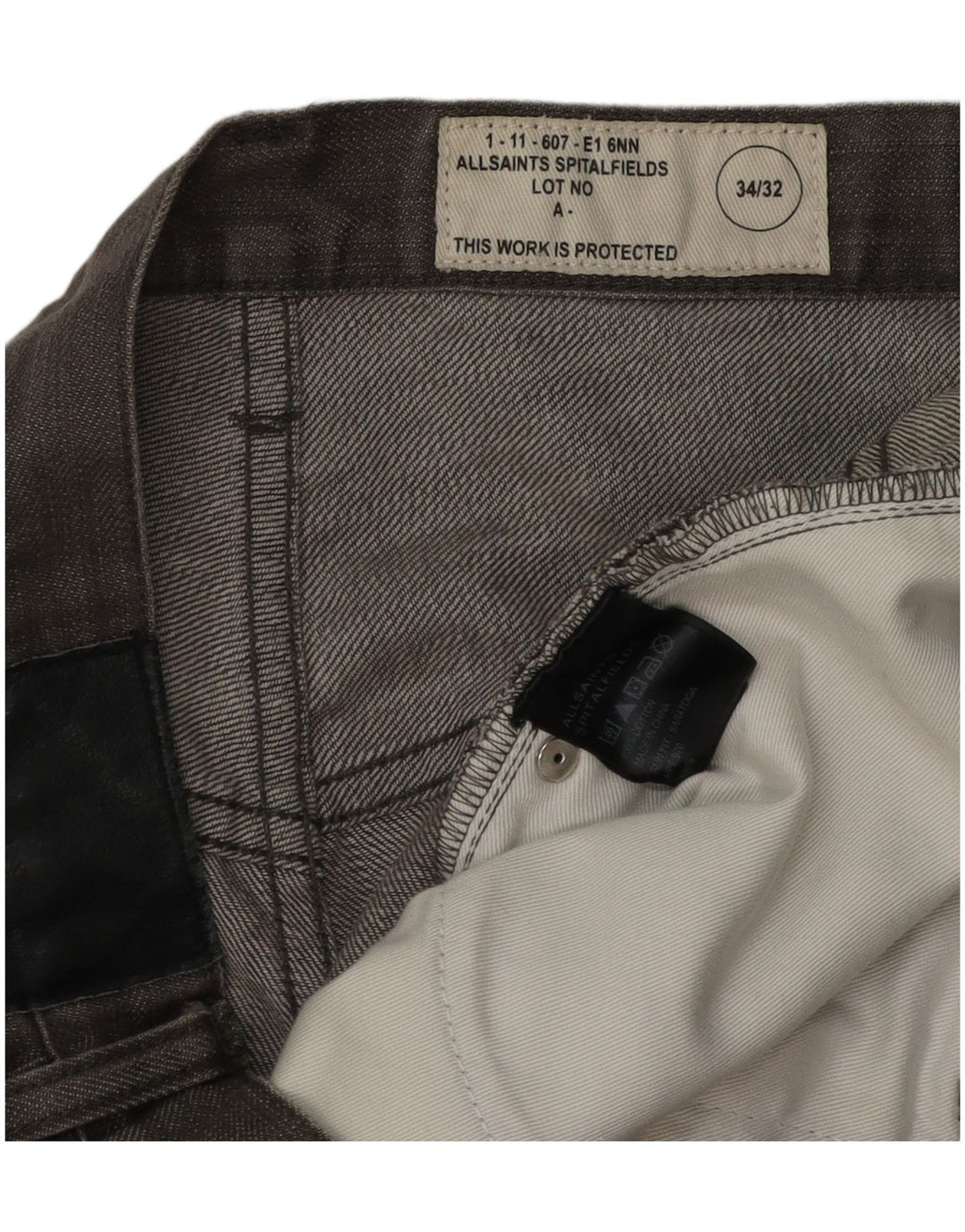Blugi drepti pentru bărbați All Saints W34 L26 bumbac gri