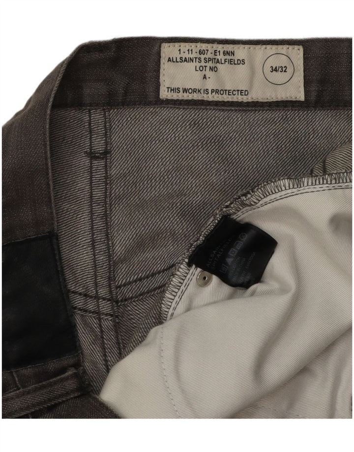 Blugi drepti pentru bărbați All Saints W34 L26 bumbac gri