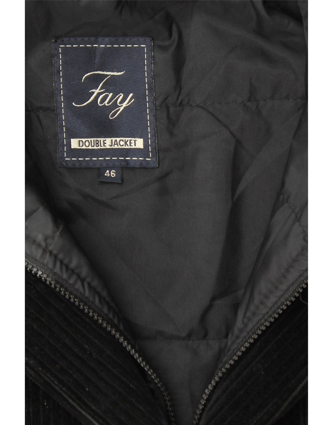 FAY Jachetă pentru femei din velur cu 3 nasturi IT 46 Large Negru