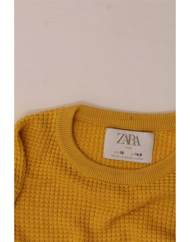 Pulover cu decolteu rotund pentru băieți Zara 9-10 ani, galben