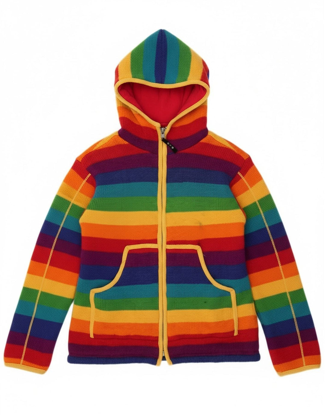 Pulover Cardigan Vintage pentru Damă UK 12 Mediu Multicolor Colorat