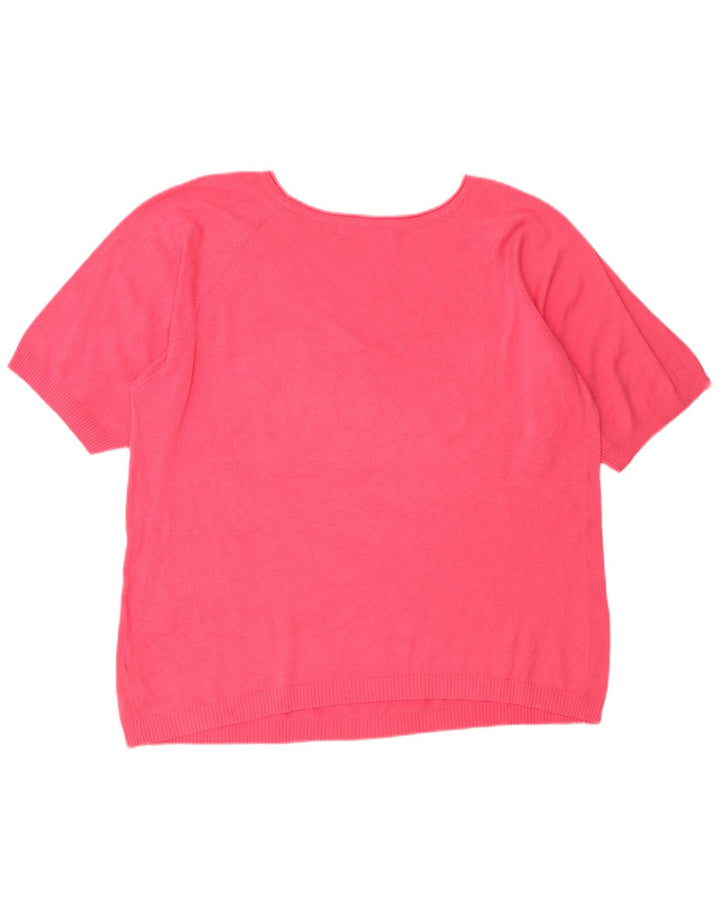 Pulover supradimensionat pentru femei Zara, cu gât de barcă, UK 14, Roz mediu