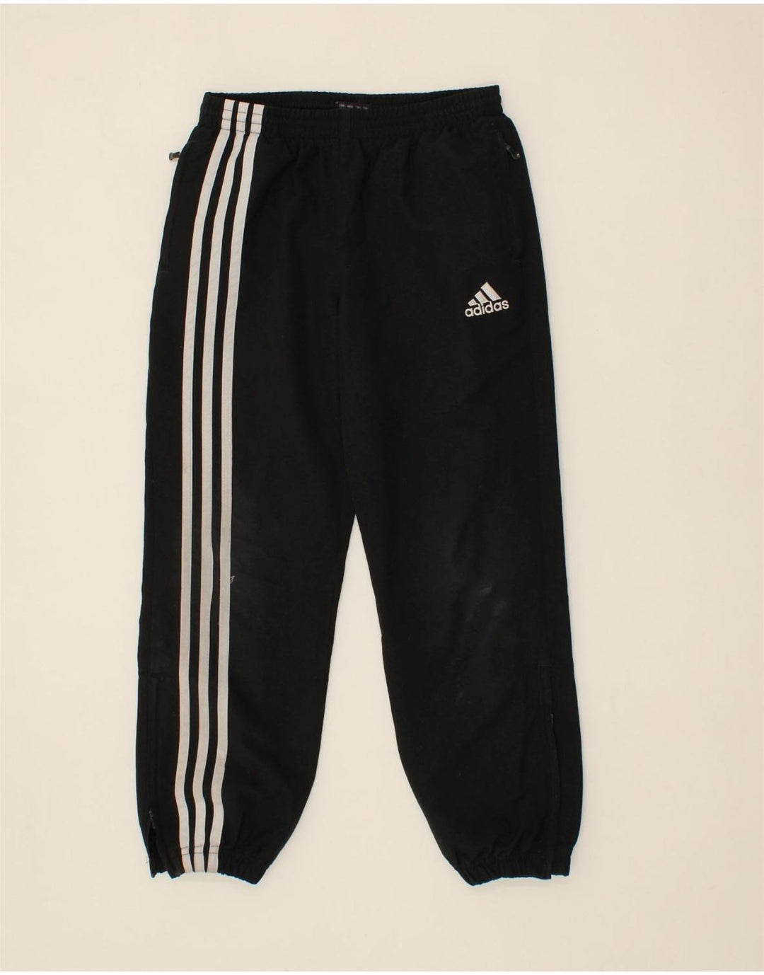 ADIDAS Boys Tracksuit Top Jacket 7-8 Years Small Black Polyester Vintage Adidas and Second-Hand Adidas from Messina Hembry 