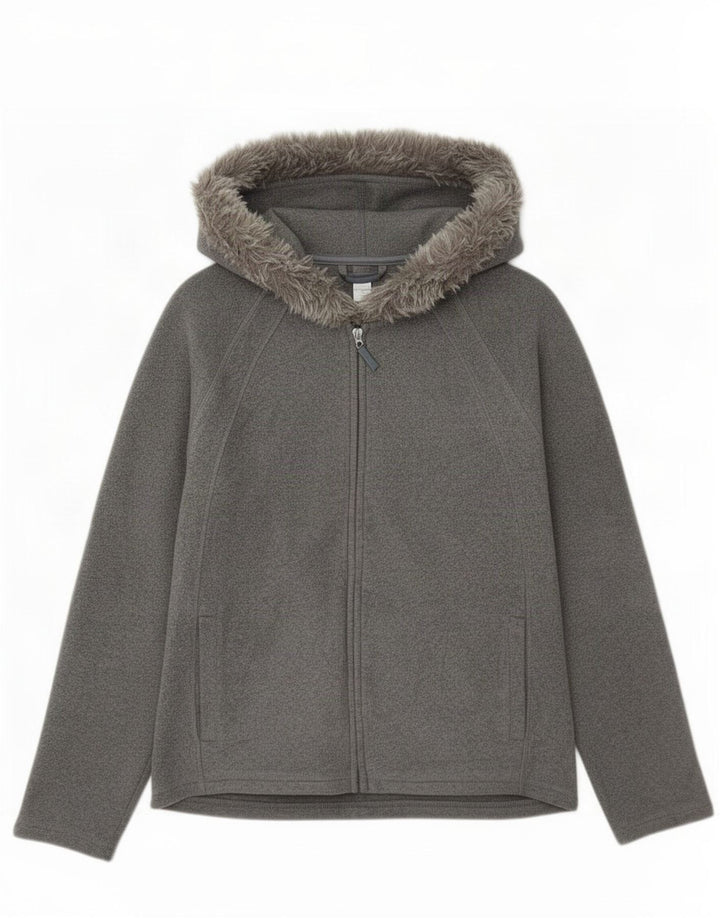 Jachetă fleece cu glugă pentru femei Marks & Spencer UK 14 Medium Gri Poliester