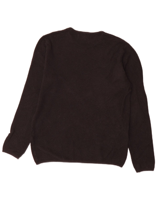 Pulover pentru bărbați Zara, cu gât turnut, mare, negru, bumbac