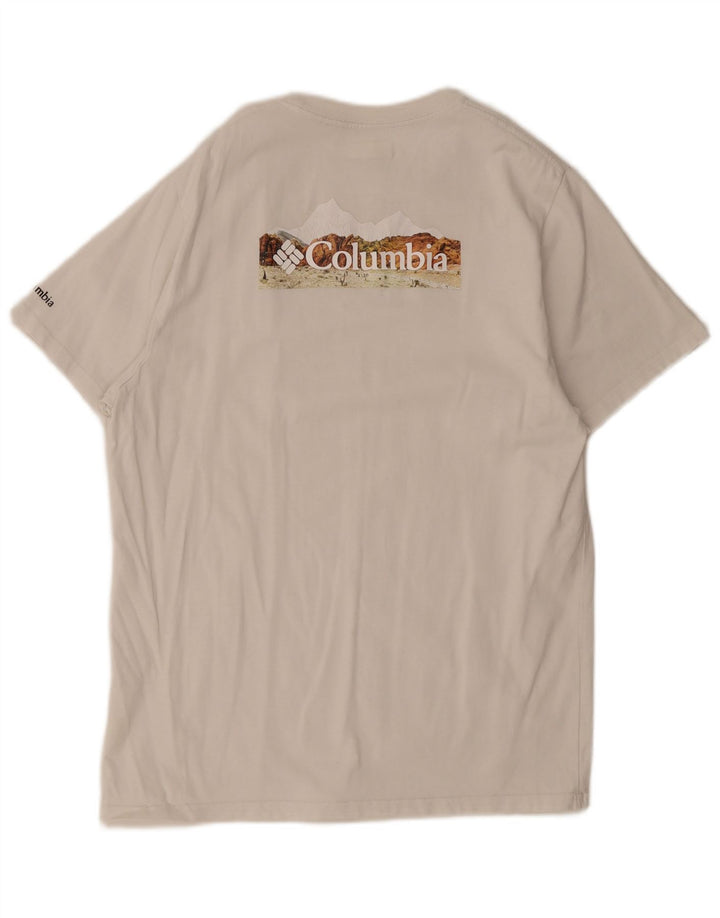Tricou grafic Columbia pentru bărbați Top mare din bumbac alb